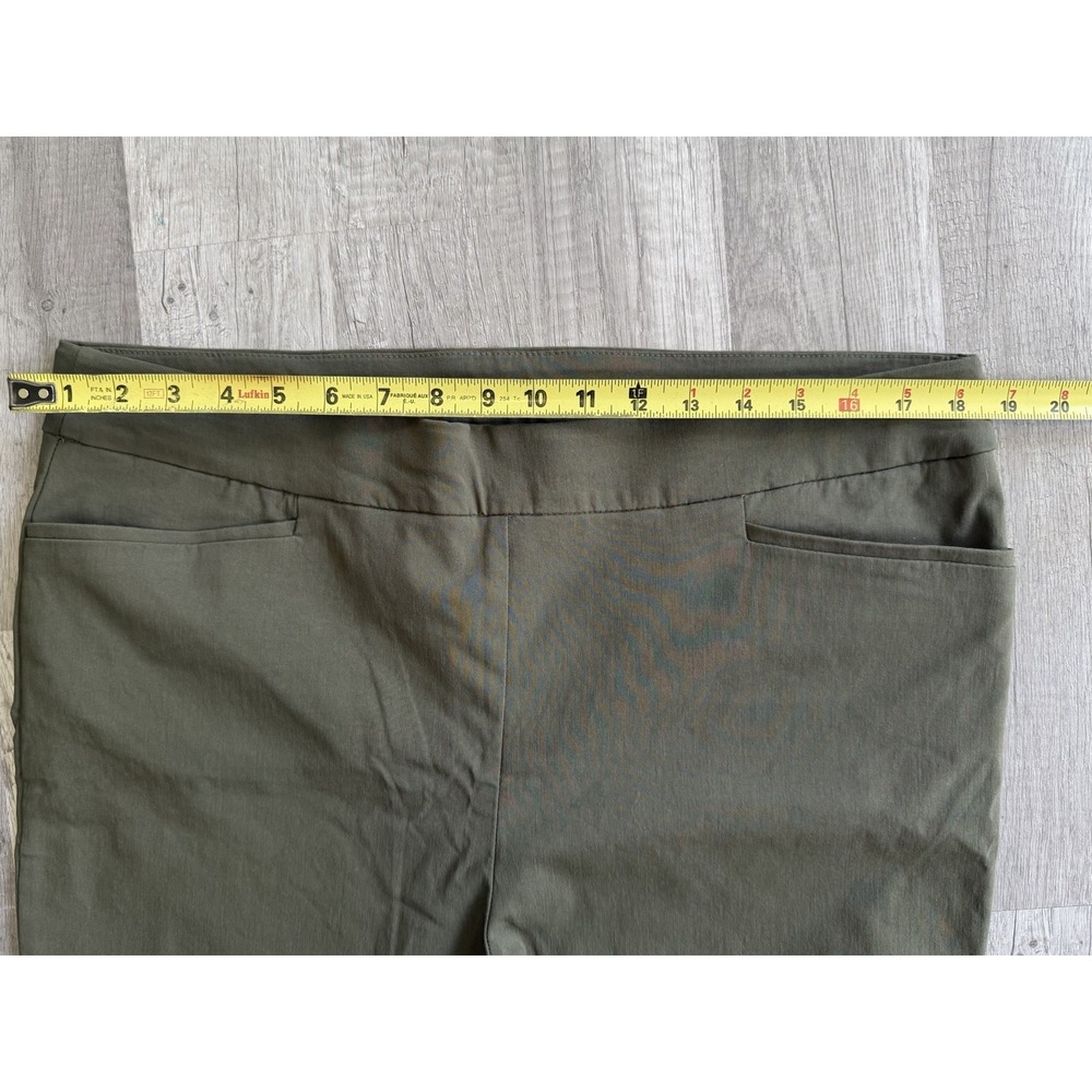 Chicos Perfect Stretch Ankle Pants Elastic Waist Olive Green Size 3R US 16R - Picture 8 of 14